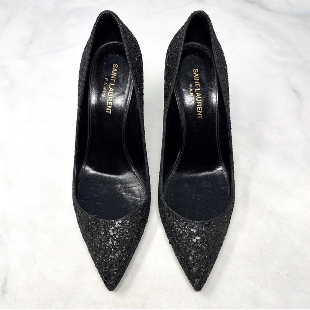 Saint Laurent Sparkling Black Women's Heels | Like New